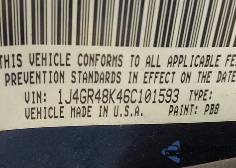 2006 Jeep Grand Cherokee Laredo from USA, damaged, VIN 1J4GR48K46C101593